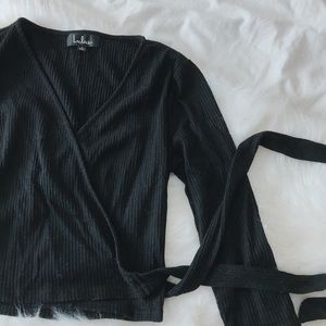 black wrap top